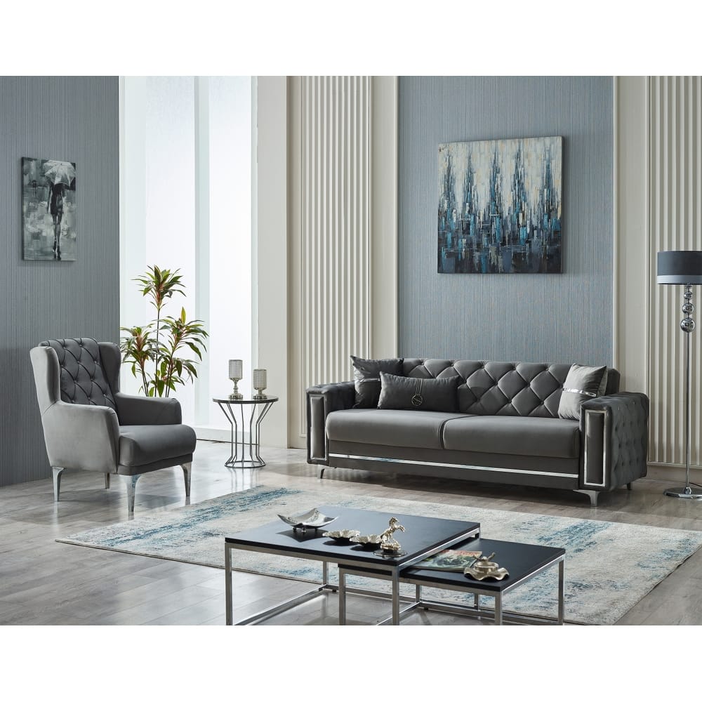 Bhutan 2-Pieces Comfortable Sleeper Modern One Sofa One Chair Living Room Set