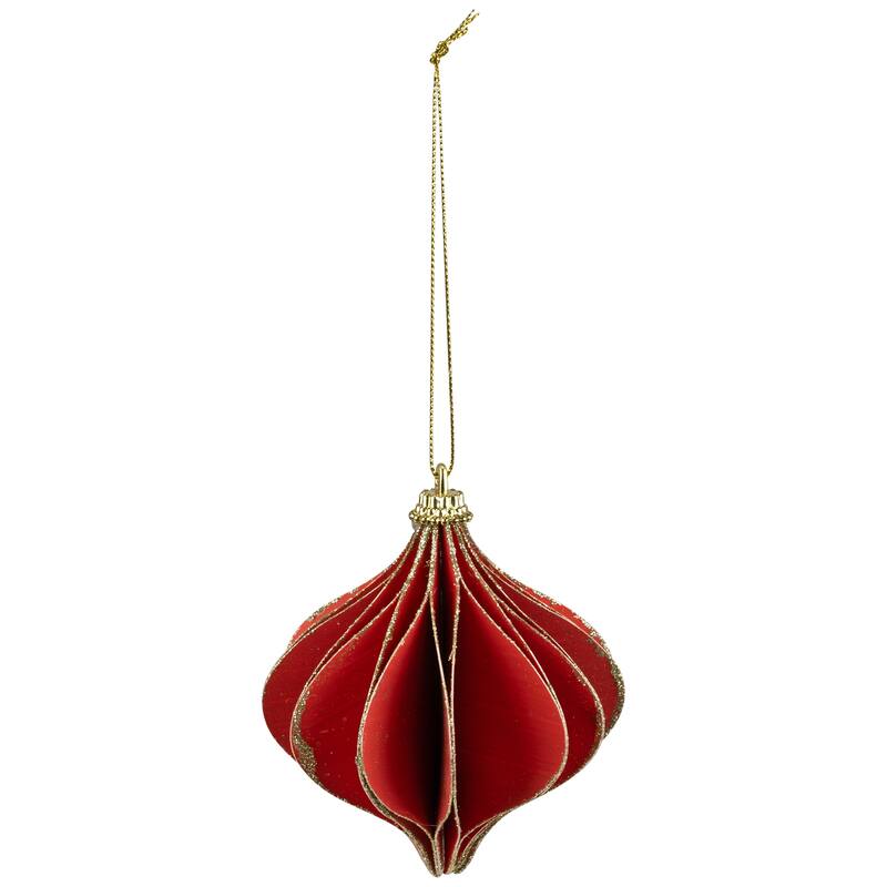 Glittered Onion Christmas Ornament - 4.25" - Red