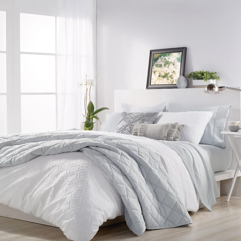 Microsculpt Solid Ogee 3-piece Comforter Set