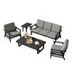 preview thumbnail 76 of 99, 5-Piece Teak Outdoor Conversation Set with Tables.