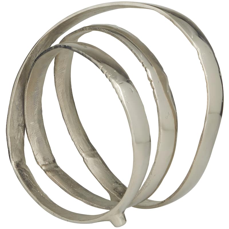 Silver Aluminum Metal Looped Abstract Decorative Sculpture