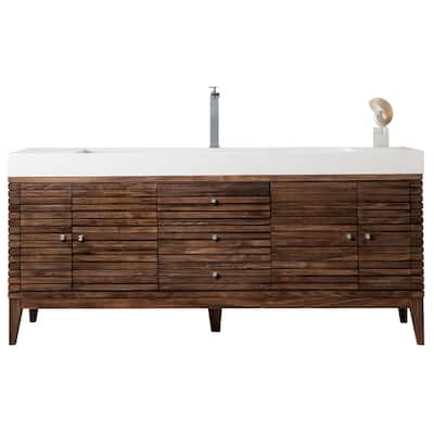 James Martin Vanities Linear 72" Single Vanity, Mid Century Walnut
