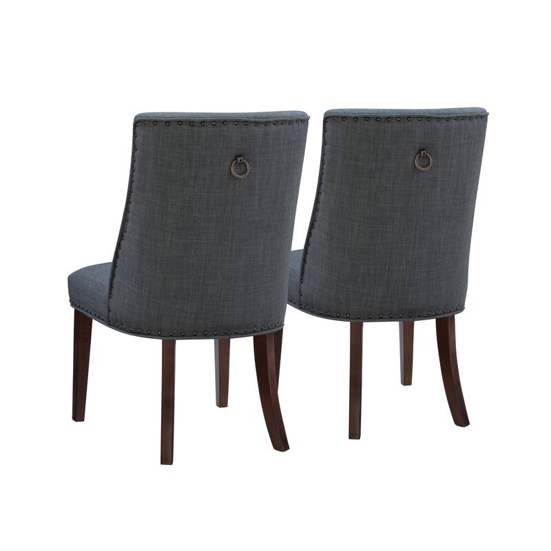 Linon Allard Modern Dining Chairs with Espresso Legs (Set of 2)