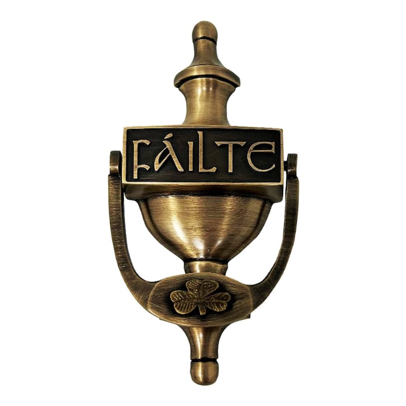 Antique Irish Failte Door Knocker - Antique Brass