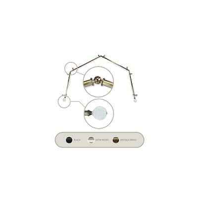 Adjustable Curtain Rods & Hardware Set - Telescoping Design, Antique Brass Finials, Corner Connectors - 13/16" Diameter - M