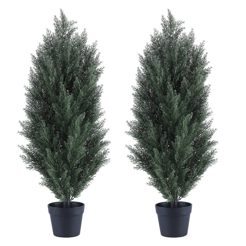 2-Pack 2.95FT Artificial Pine Trees - Green