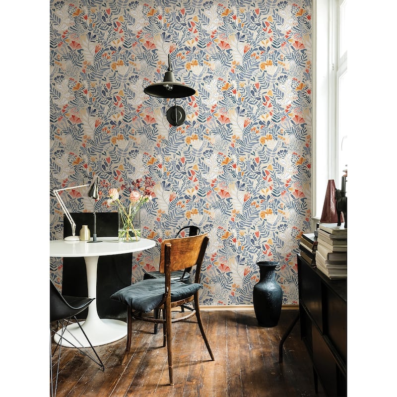 A-Street Prints Brittsommar Light blue Woodland Floral Wallpaper