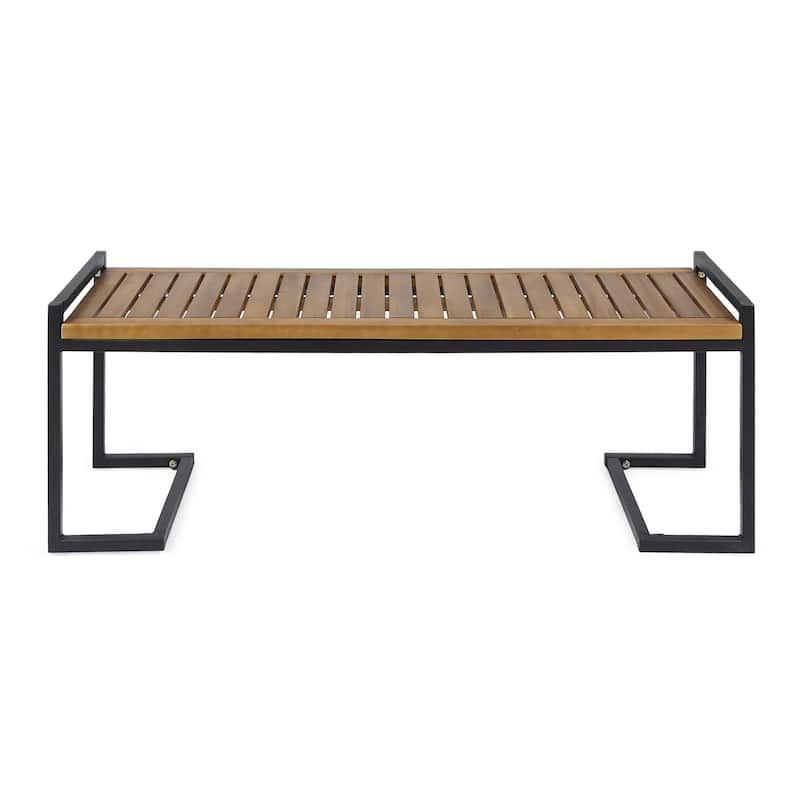 Kuehn Acacia Wood and Iron Bench by Christopher Knight Home