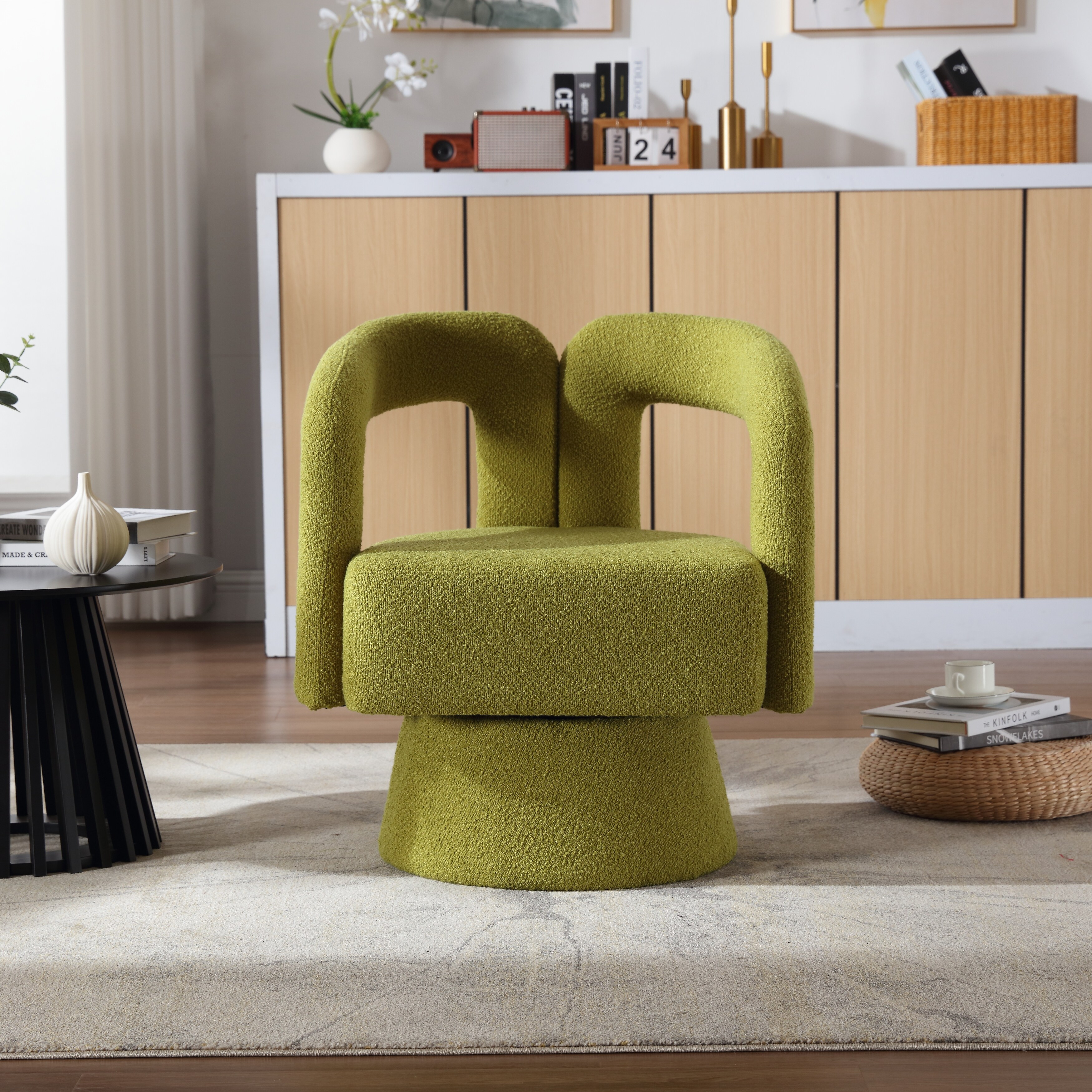 Green hotsell fluffy chair