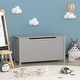 preview thumbnail 9 of 18, Kids Wooden Toy Box Storage With Safety Hinged Lid - 31.5”L x 13”W x 16.7”H