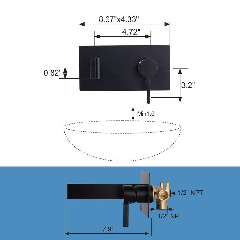WOWOW Modern Minimalist Wall-Mounted Single-Handle Basin Faucet