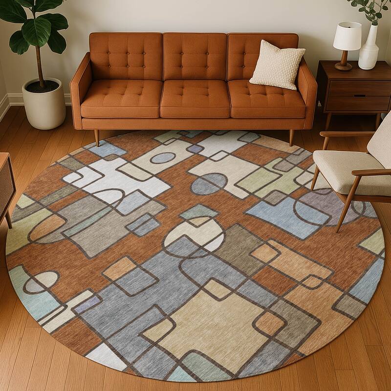 Machine Washable Indoor/ Outdoor Contemporary Prenner Chantille Rug