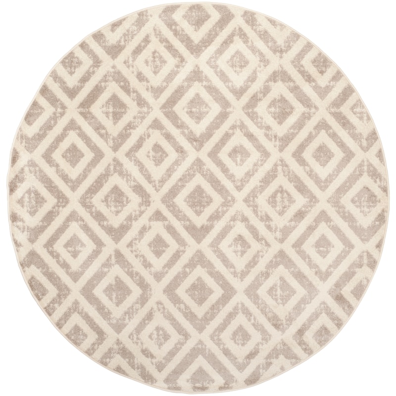 SAFAVIEH Amsterdam Sigunde Modern Rug - 5'1" Round - Ivory/Mauve