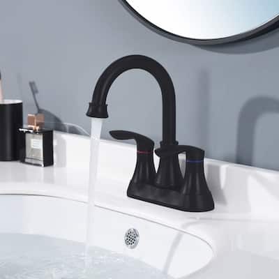 2 Handle Bathroom Faucet with Pop Up Drain and Water Supply Hose