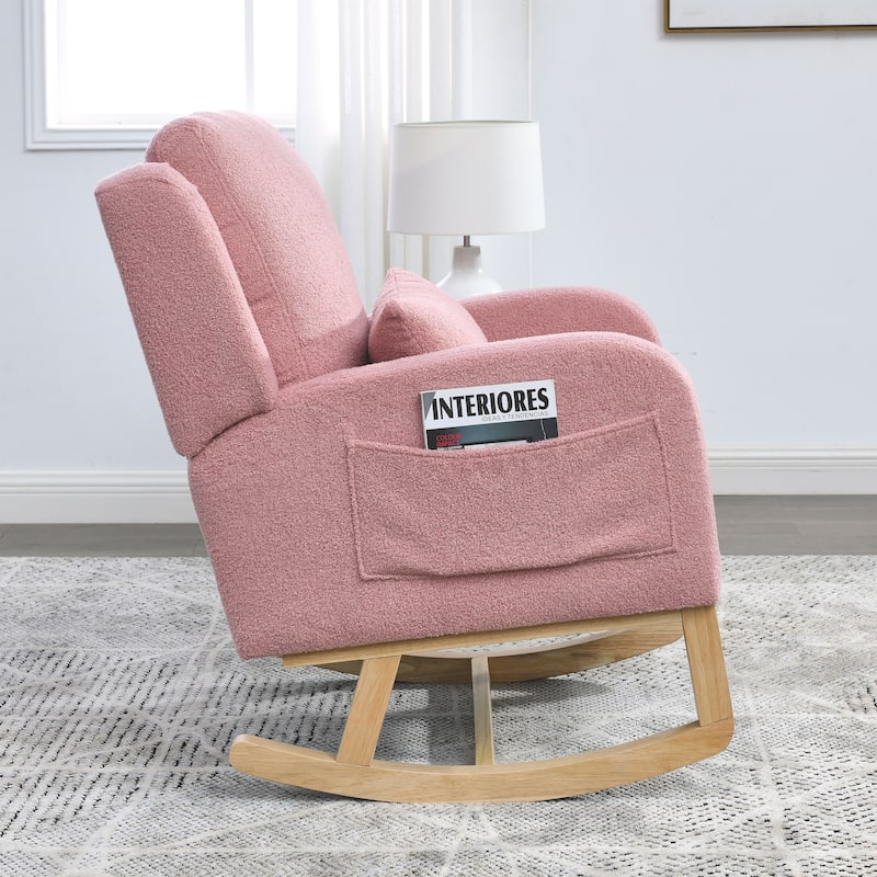 27.5" High Back Rocking Chair with Lumbar Pillow