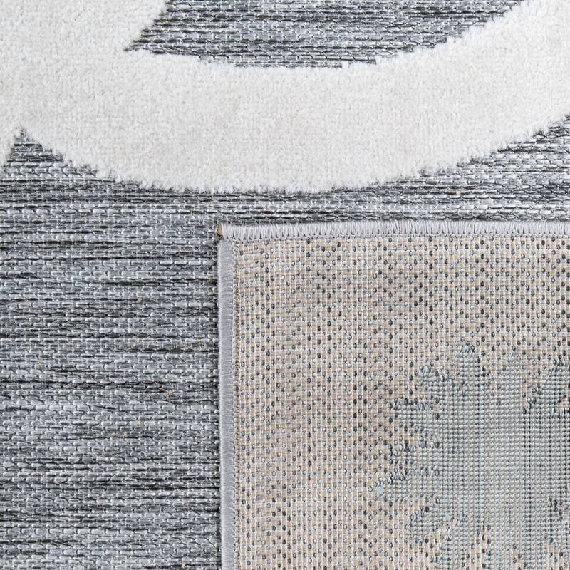 Animal Motif Kids Rug with Cute Llama Children Play Mat in Grey