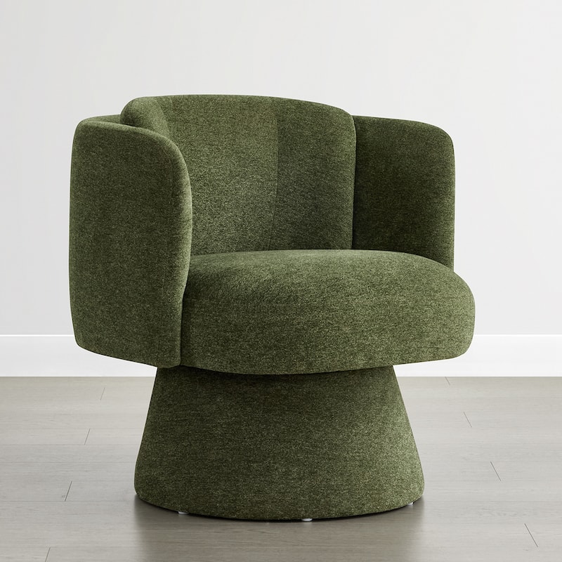 Spruce & Spring Modern Swivel Barrel Accent Chair for Living Room, Bedroom & Nursery