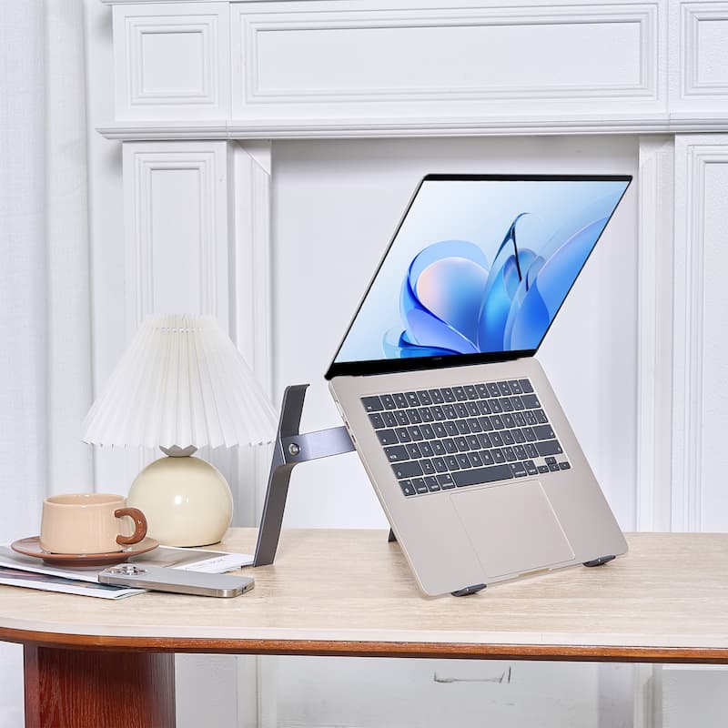 Adjustable Aluminum Laptop Stand Laptop Cart With Stable X-Frame For Home/Office Desk