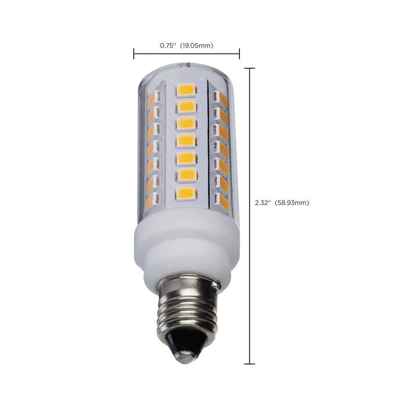 5 Watt T6 LED Clear Finish E11 Base 3000K 120 Volt