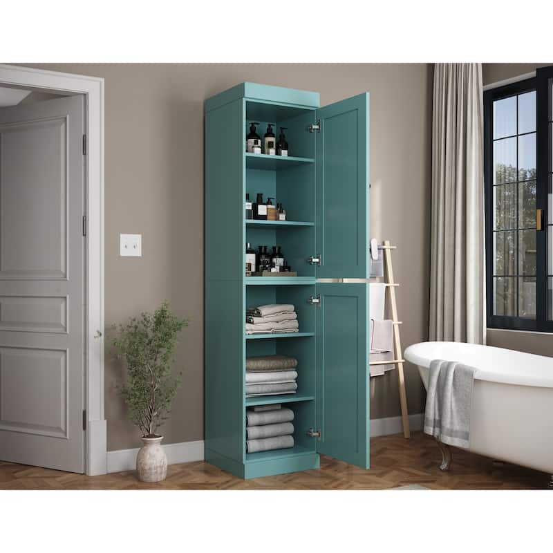 Palace Imports 100% Solid Wood 16.5" Bathroom Storage Cabinet with Shaker Doors and Adjustable Shelves