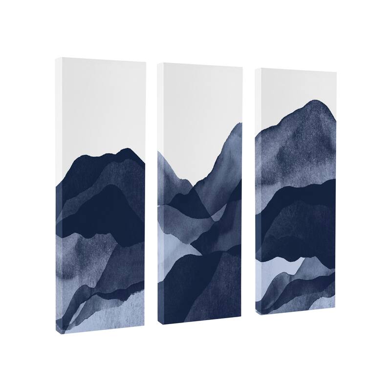 Kate and Laurel Mountain Range Canvas Wall Art Set by Amy Lighthall - 3 Piece 12x28 - Multi