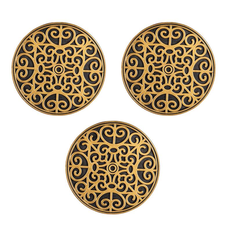Recycled Rubber Stepping Stones, Set of 3 - Golden Medallion