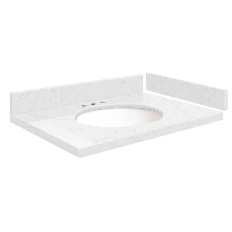 Transolid VT28x22-1OU-8 Silestone 28" Quartz Vanity Top with Circular