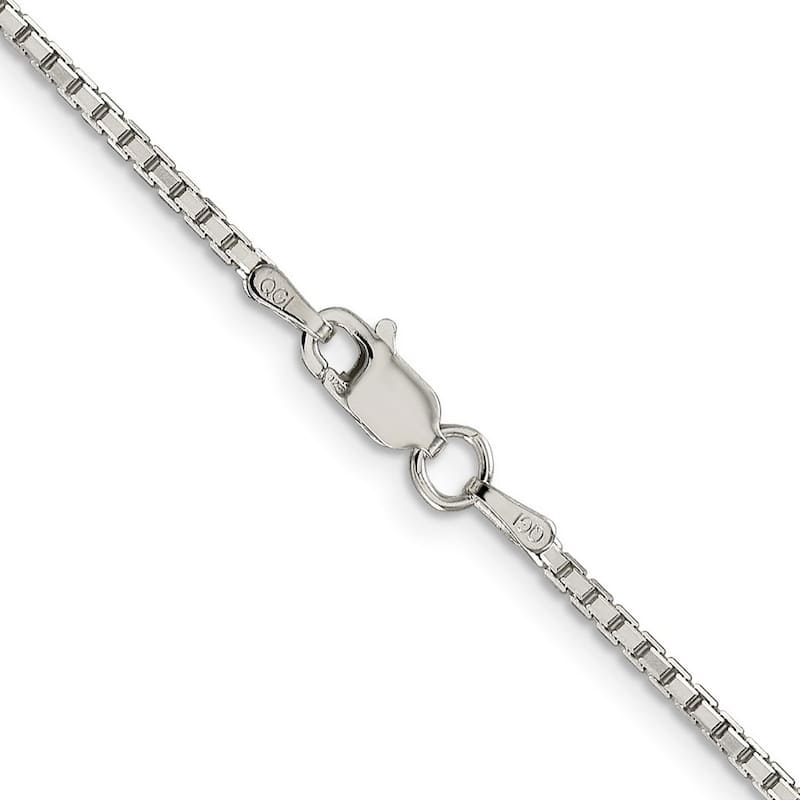 Curata 925 Sterling Silver Rhodium 1.7mm Diamond Cut Box Chain Necklace Options: 16 18 20 24