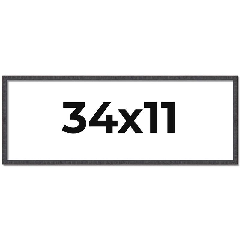 34x11 Frame Brown Solid Wood Picture Frame - Complete Modern Photo