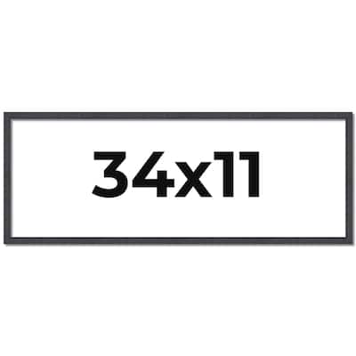 34x11 Frame Brown Solid Wood Picture Frame - Complete Modern Photo