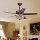 preview thumbnail 9 of 7, Catalina Bronze 5-blade 48-inch Crystal Ceiling Fan (Optional Remote) Antique Bronze Pull Chain