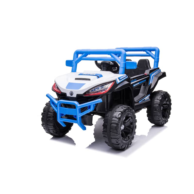 12V Exclusive Car for Kids, Electric Off-Road Vehicle with Seat Belt, Electric Car Toy for Kids with Charge Display - Blue