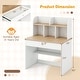 preview thumbnail 5 of 6, Kids Wooden Study Desk Writing Table with Hutch and Drawer - 31.5" x 19" x 40"