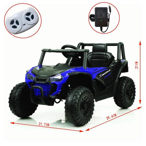dimension image slide 0 of 4, 12V Ride On UTV for Kids with Remote Control, Music, LED Lights, 3-Point Seat Belt, Electric Car Toy for Toddlers 3-6