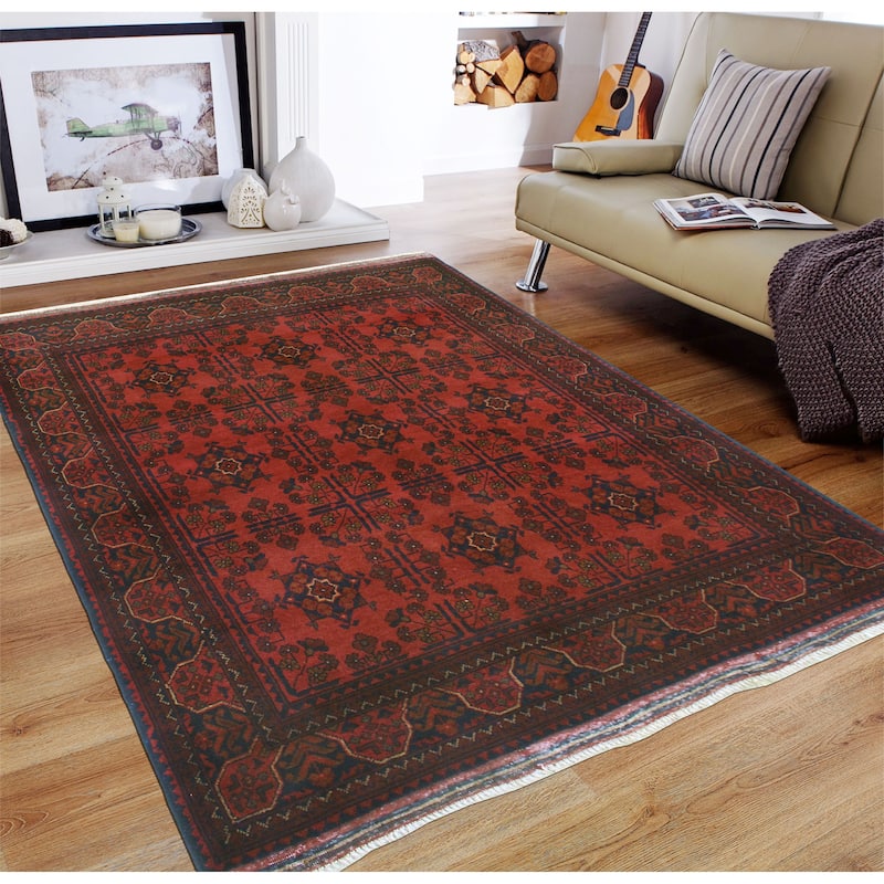 Khal Mohammadi Sawyers Red/Navy Rug - 5'0" x 6'5"