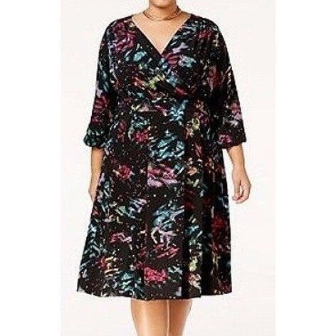 Shop Melissa Mccarthy Seven7 New Black Womens 2x Plus Printed