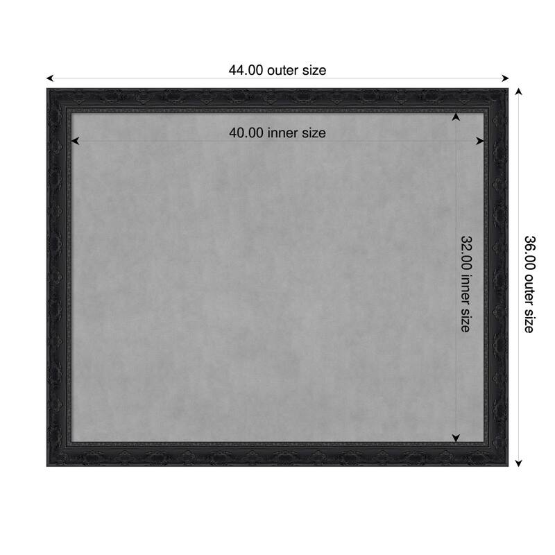 Amanti Art Filigree Gloss Black Framed - 44 x 36 in - Filigree Gloss Black