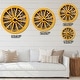 preview thumbnail 4 of 8, Designart 'Yellow wooden Wagon Wheel Country' Oversized Farmhouse Wall CLock