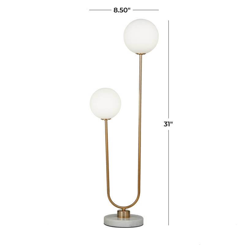 Stylish Metal Orb Light Table Lamp with Marble Base - Gold, Black, Silver