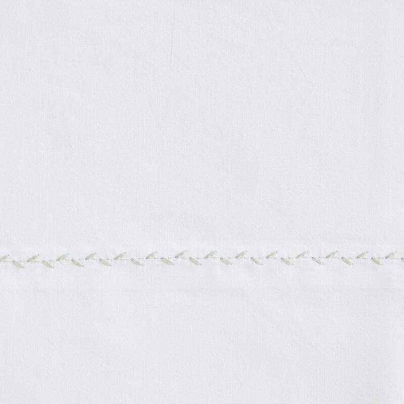 Martha Stewart Lilly Pond Leaf Embroidered Cotton Sheet Set