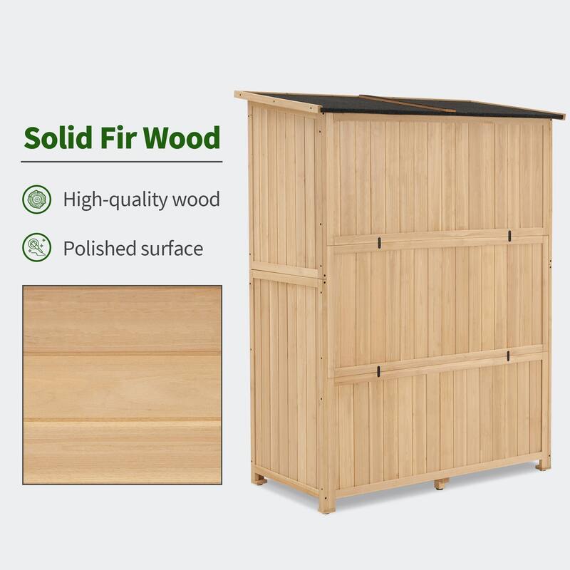 MCombo Large Outdoor Storage Cabinet Shed with Lock (46.9" x 22.4" x 66") , Wooden 1911 - 46.9" x 22.4" x 66"