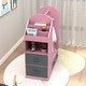 preview thumbnail 2 of 13, Costume RackOpen Hanging Armoire Closet with Mirror-PINK