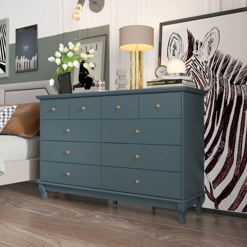 Lacquer Dresser 55.1"Wide Storage Chest Storage Dresser Bedroom