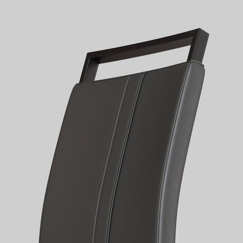 High Back Upholstered Side Chair with C-shaped Tube (Set of 2)