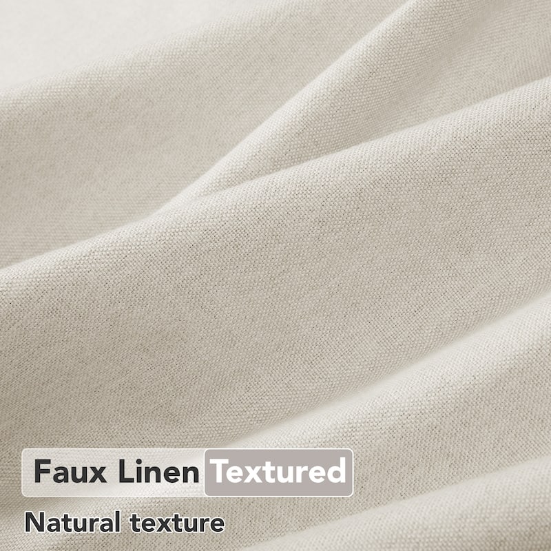 Deconovo Faux Linen Blackout Curtains Grommet Drapes for Living Room 2 Panels