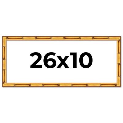 26x10 Frame Gold Bamboo Picture Frame Modern Photo Frame Includes UV Acrylic Shatter Guard Front Acid Free Foam Backing Board