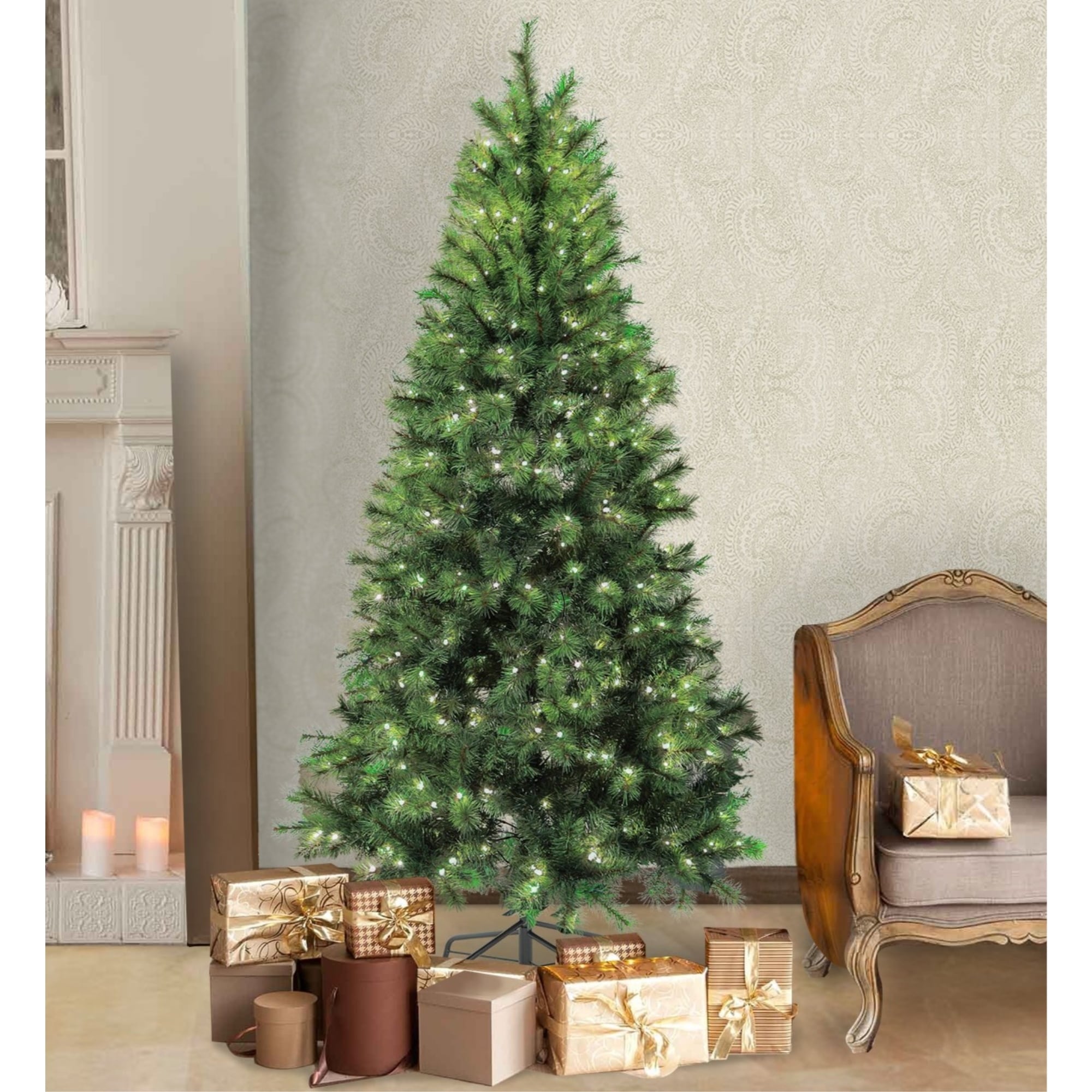Shop 7ft Houston Pine Pre Lit Clear Christmas Tree On Sale Overstock 22999323