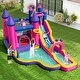preview thumbnail 2 of 8, Costway Inflatable Water Slide with Climbing Wall Basketball Hoop - Multi-color - With 680W Blower