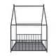 preview thumbnail 37 of 58, Metal House Bed with Roof, Fence, and Back