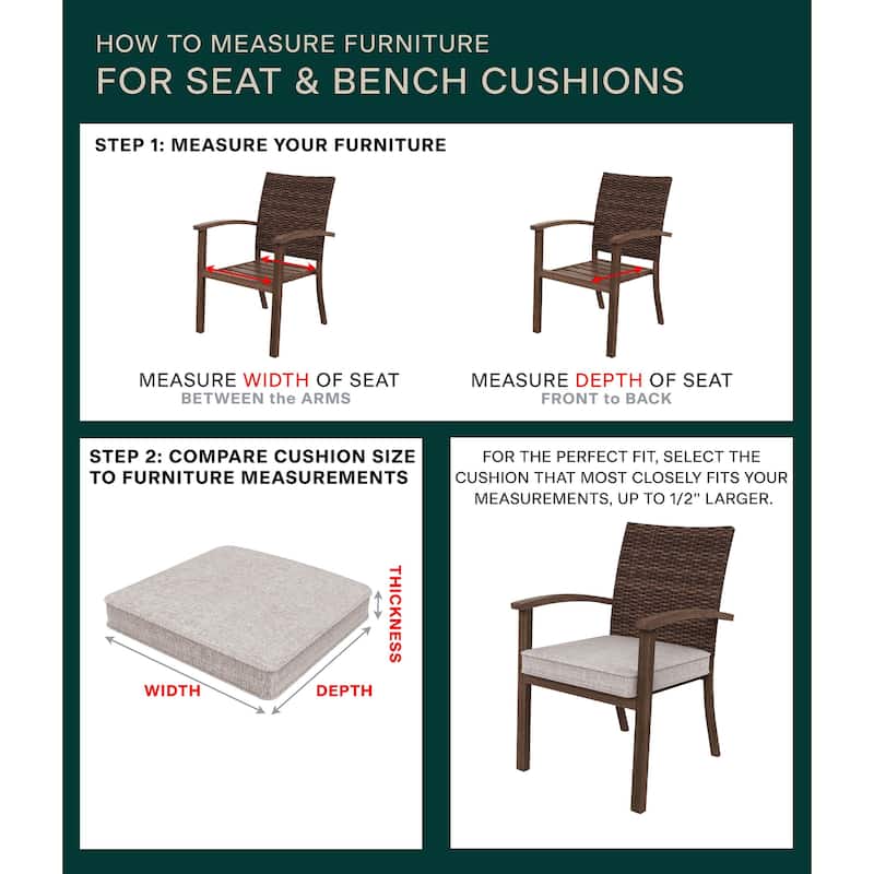 Contoured Tufted Dining Seat Cushion (2-Pack)